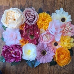 Vibrant 3D Faux Floral Wall Art 2/3